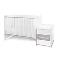 Letto MAXI PLUS NEW white+artwood /Letto per bambini+mobiletto multifunzionale/